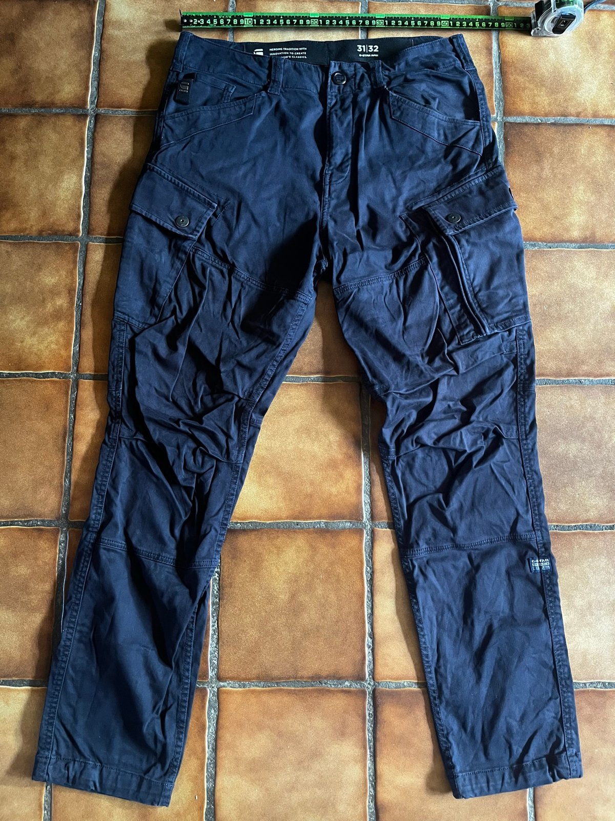 G-Star Raw Roxic Straight Tapered Cargo Broek Maat 31/32, Ophalen of Verzenden, Zo goed als nieuw, Overige maten, Blauw