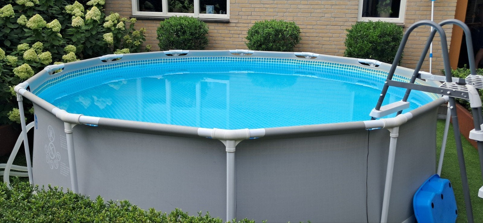 Intex Zwembad 3.66 x 99 met pomp, warmtepomp en accessoires, Ophalen, Gebruikt, 80 tot 120 cm, Rond