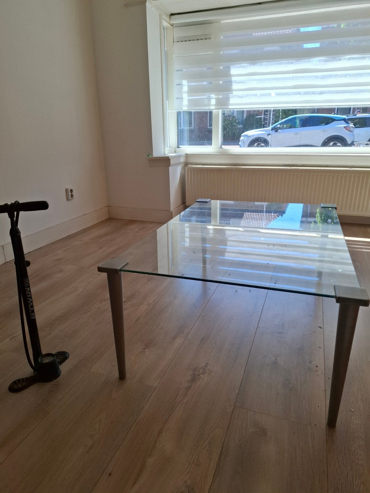 Glazen salontafel, Ophalen, Gebruikt, 100 tot 150 cm, 50 tot 100 cm