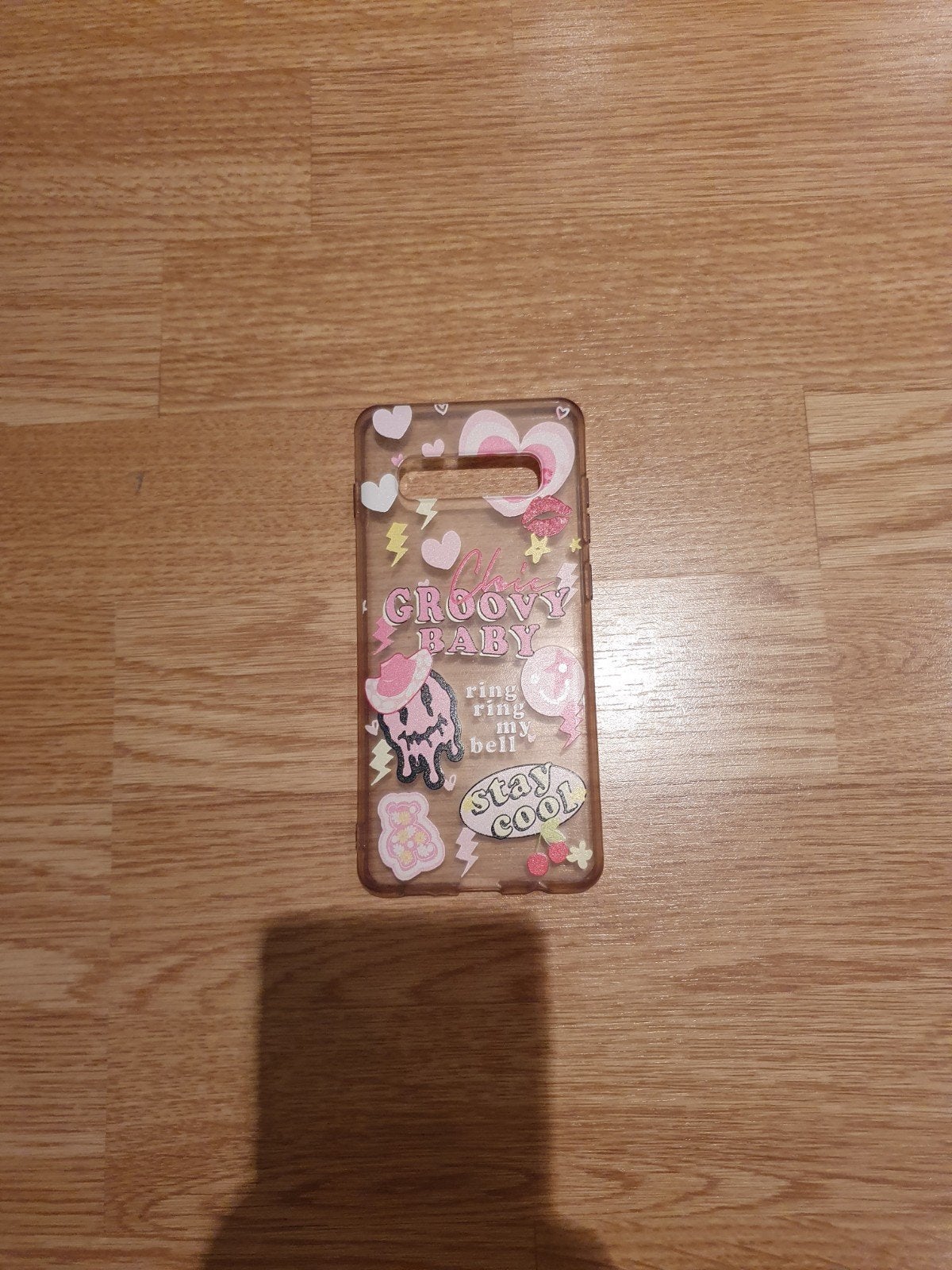 Damsung s10+ Telefoonhoesje met 'Groovy Baby' en 'Stay Cool', Ophalen of Verzenden, Zo goed als nieuw, Hoesje of Tasje