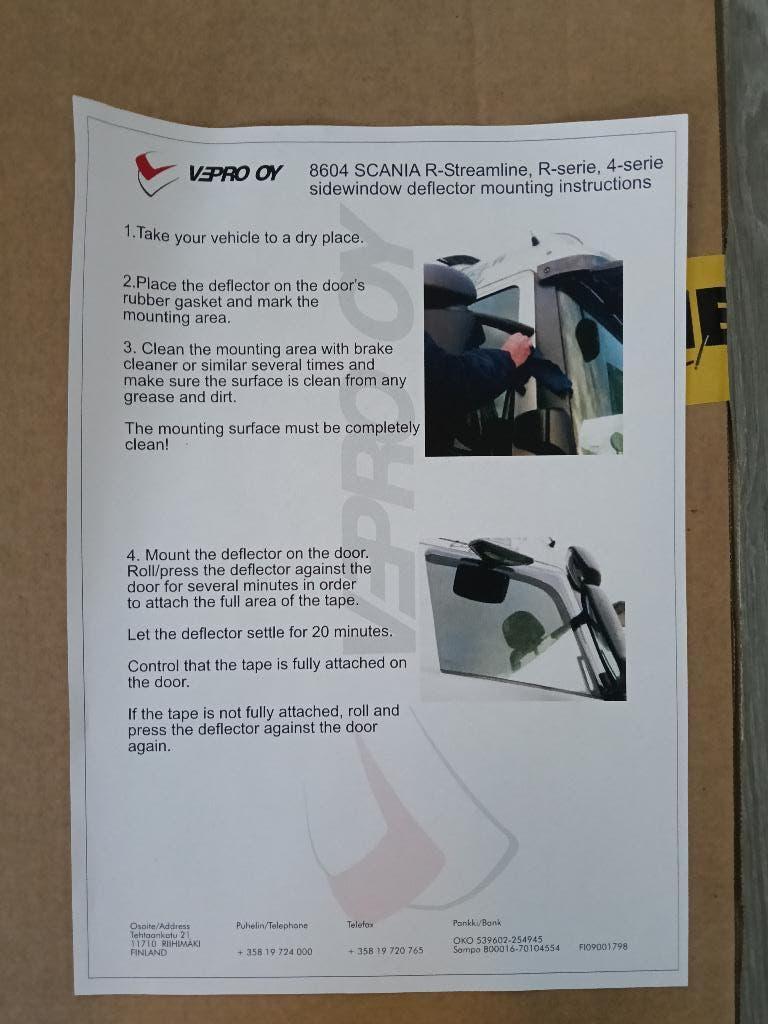 Raam spoiler/windgeleiders voor scania r serie, Auto-onderdelen, Vrachtwagen-onderdelen, Ophalen of Verzenden, Nieuw, Scania, Ruiten en Toebehoren