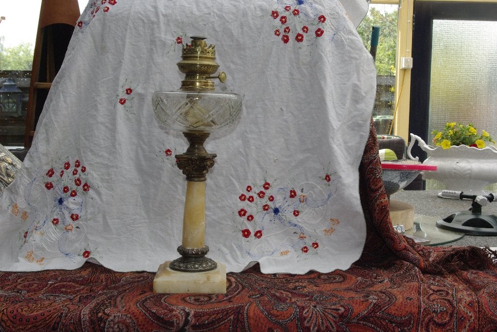 Staande petroleum lamp, Antiek en Kunst, Ophalen of Verzenden