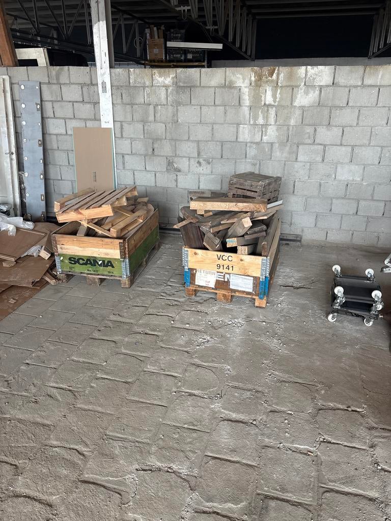 Diverse partij gebruikt hout en pallets, Doe-het-zelf en Verbouw, Hout en Planken, Gebruikt, Minder dan 25 mm, Overige typen, Ophalen of Verzenden