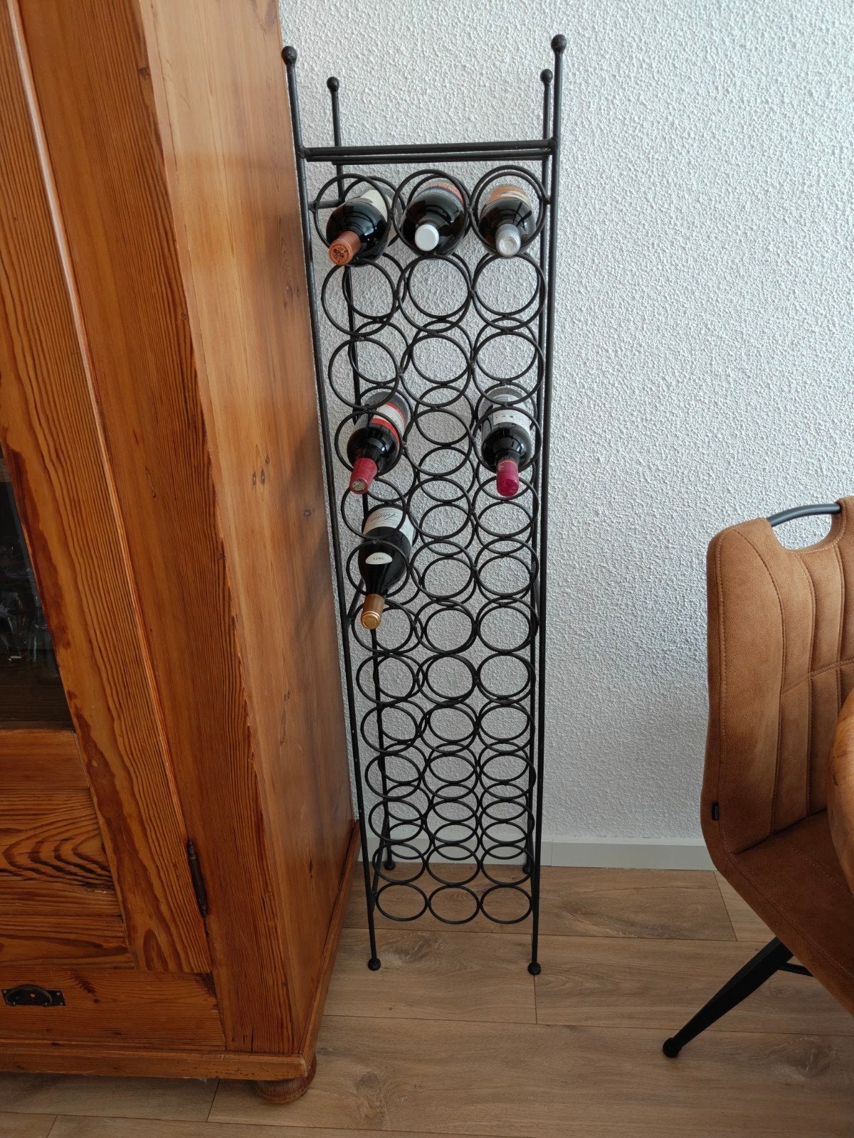 Mooi ijzeren wijnrek 1.50 m hoog, Ophalen, Metaal, 75 – 100, 25 flessen of meer