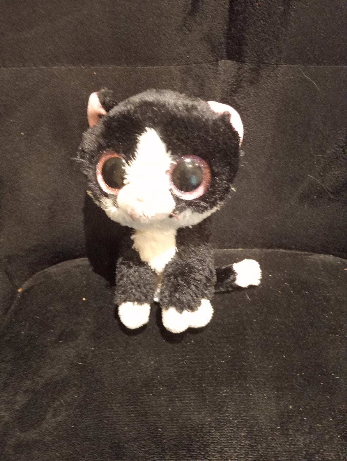 Schattige Ty Beanie Boo kat knuffel - zwart/wit, Zwart, Ophalen of Verzenden, Zo goed als nieuw, Kat