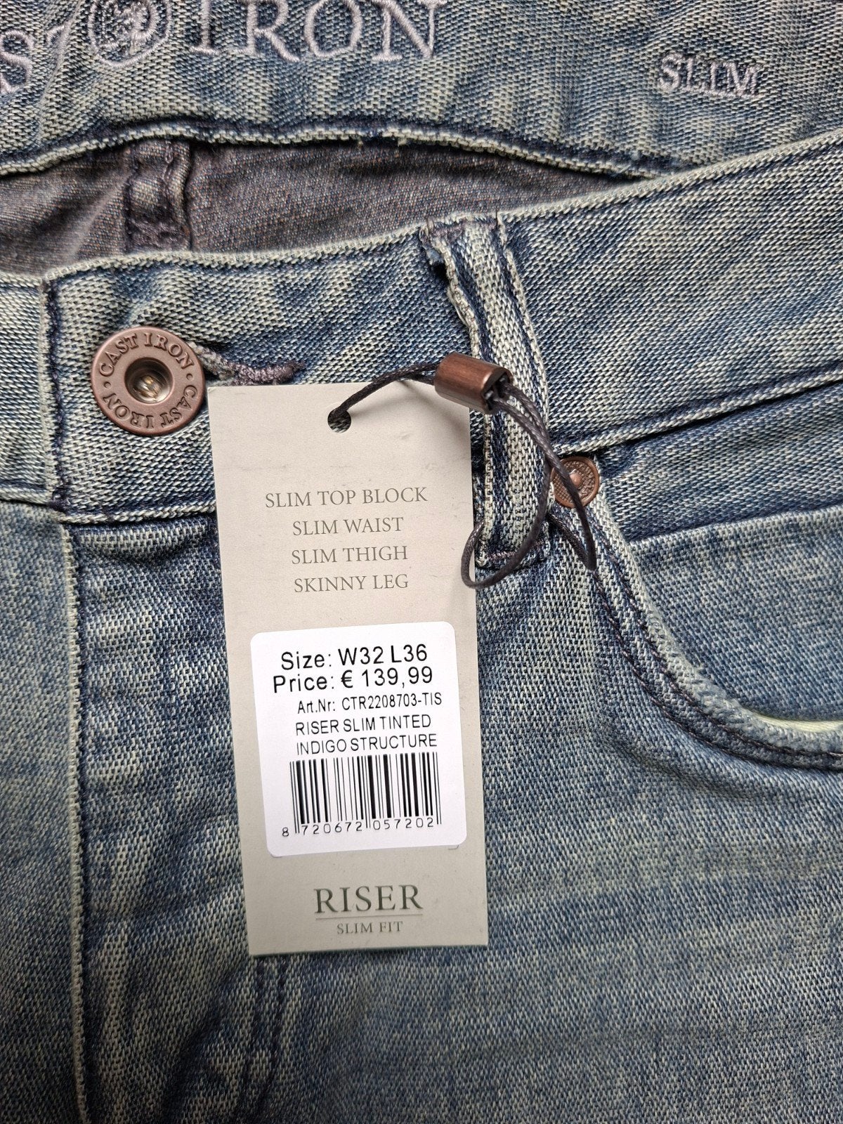 CAST IRON Riser slimfit jeans W32 L36, Ophalen of Verzenden, Nieuw, W32 (confectie 46) of kleiner, Cast Iron