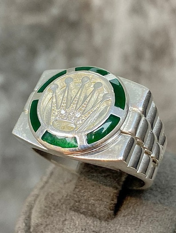 Zilveren Massieve Rolex Ring, 20 of groter, Nieuw, Ophalen of Verzenden, Dame of Heer