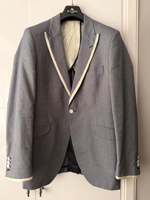 holland esquire linnen mix colbert | 52, Kleding | Heren, Kostuums en Colberts, Verzenden, Nieuw, Maat 52/54 (L), Blauw