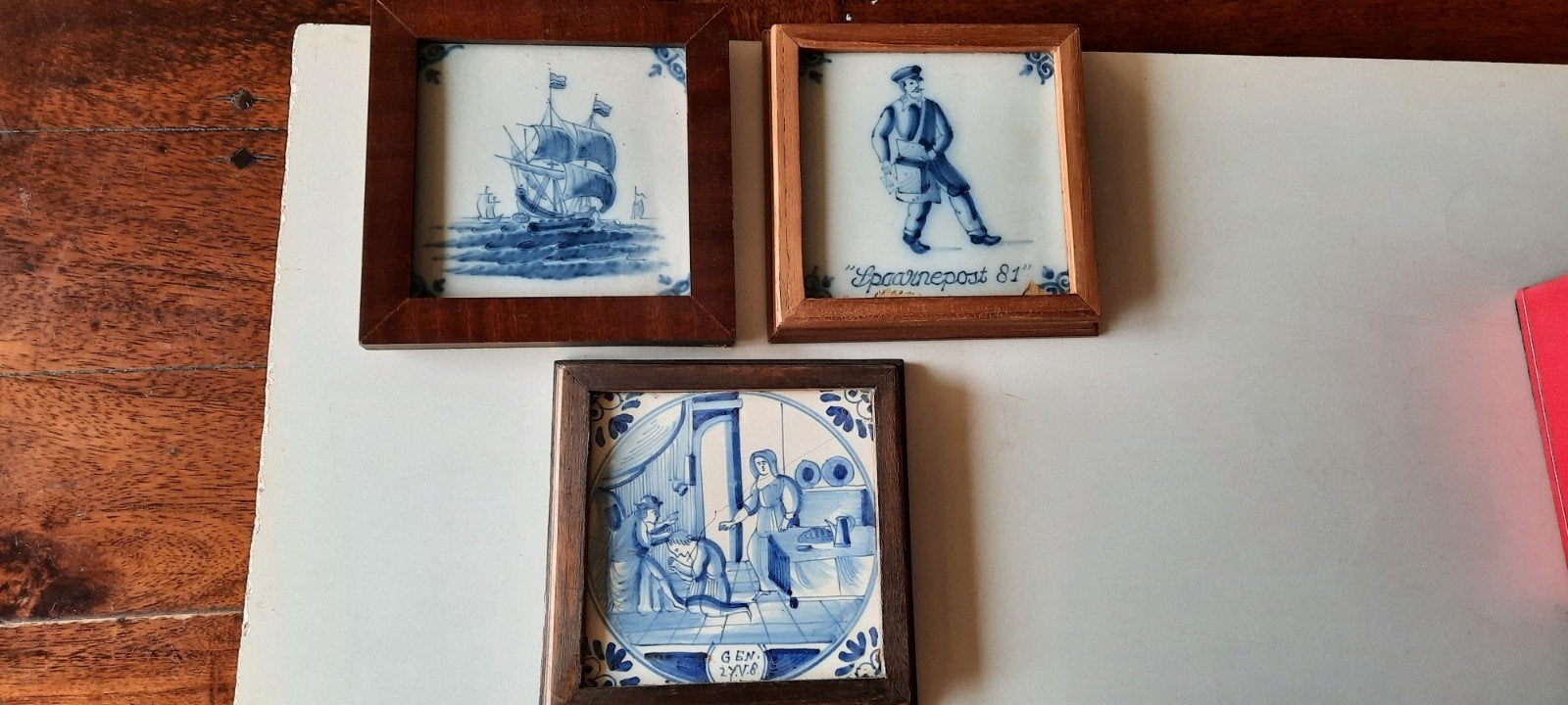 Oude Delfts Blauwe tegels in Lijst - diverse Scènes, Ophalen of Verzenden