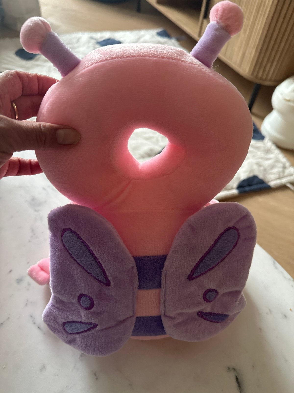 Roze vlinder baby hoofdbeschermer, Overige merken, Overige karakters, Overige typen, Ophalen of Verzenden