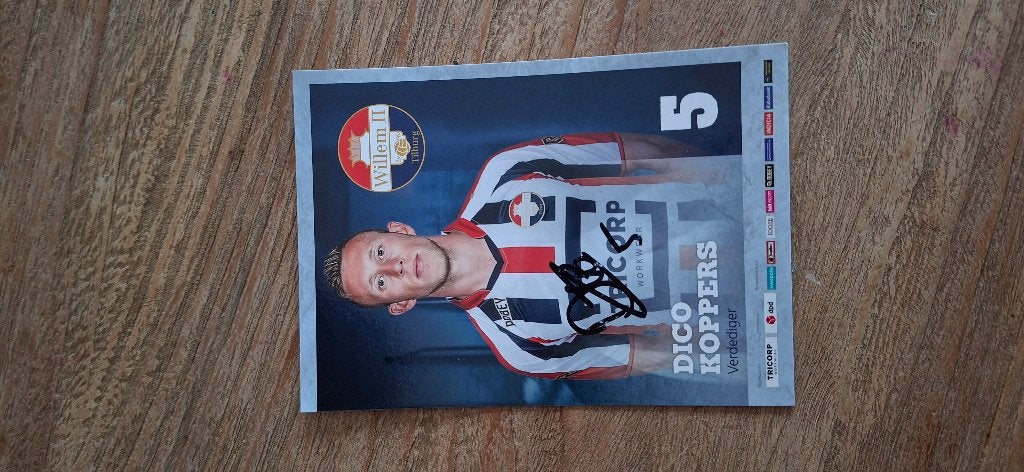 Spelerskaart met handtekening; Dico Koppers # Willem II Ajax, Ophalen of Verzenden, Nieuw, Willem II, Spelerskaart