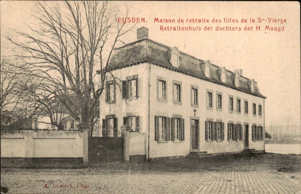 Eysden - Retraitenhuis der dochters der H. Maagd - Gevel, Ophalen of Verzenden, Voor 1920, Gelopen, Limburg