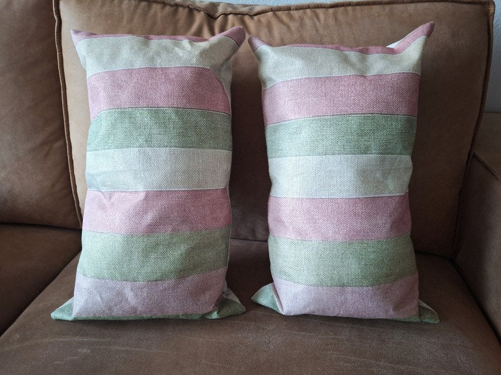 Twee nieuwe HKliving Woven Striped kussen, Ophalen, Overige kleuren, Nieuw, Sierkussen