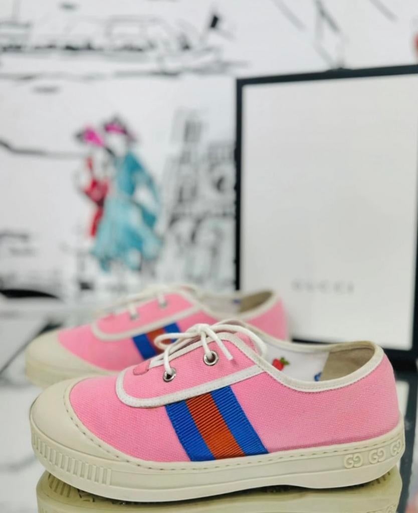 Gucci roze canvas sneakers schoenen maat 31, Schoenen, Gucci EU, Customercare@gucci.com, Zo goed als nieuw