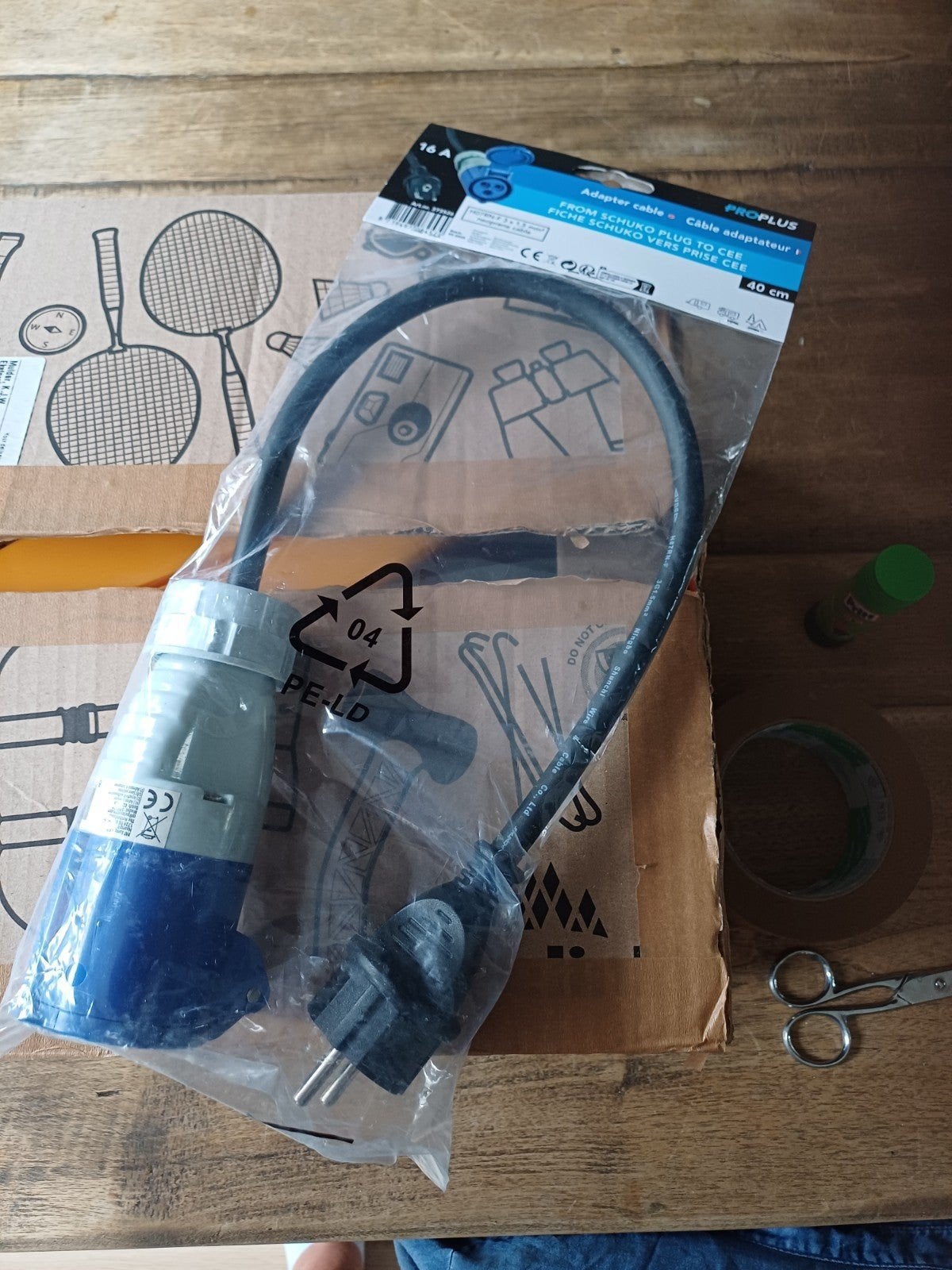 ProPlus 2,5mm² van Schuko stekker naar CEE verloopkabel, Caravans en Kamperen, Caravan accessoires, Ophalen of Verzenden, Nieuw