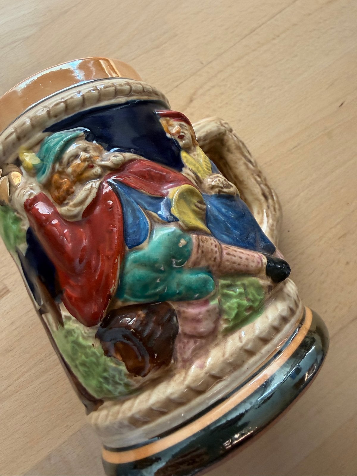 Vintage Bierpul met Reliëfdecoratie - Duitse Stijl, Ophalen of Verzenden