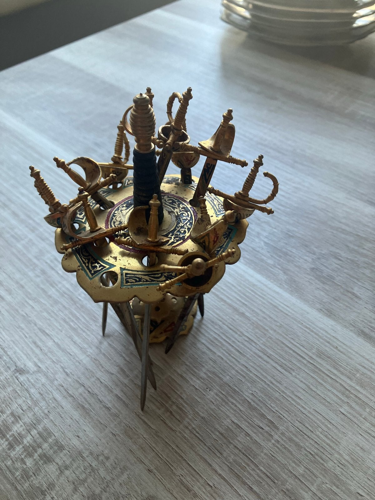 Vintage Toledo Zwaard Prikkers Set met Houder, Ophalen of Verzenden