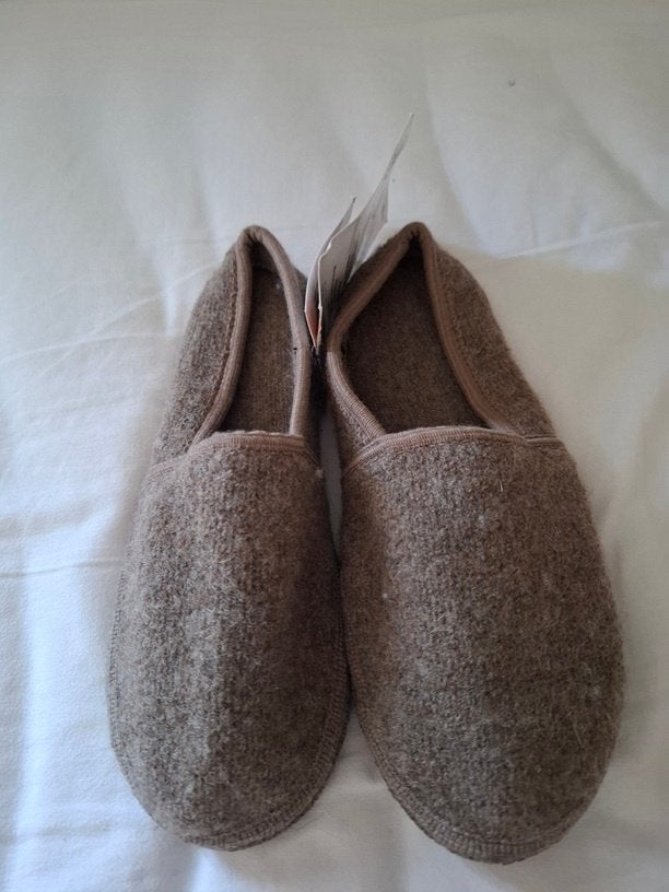 Walkx wollen pantoffel, 37, Kleding | Dames, Bruin, Verzenden, Zo goed als nieuw, Pantoffels of Sloffen