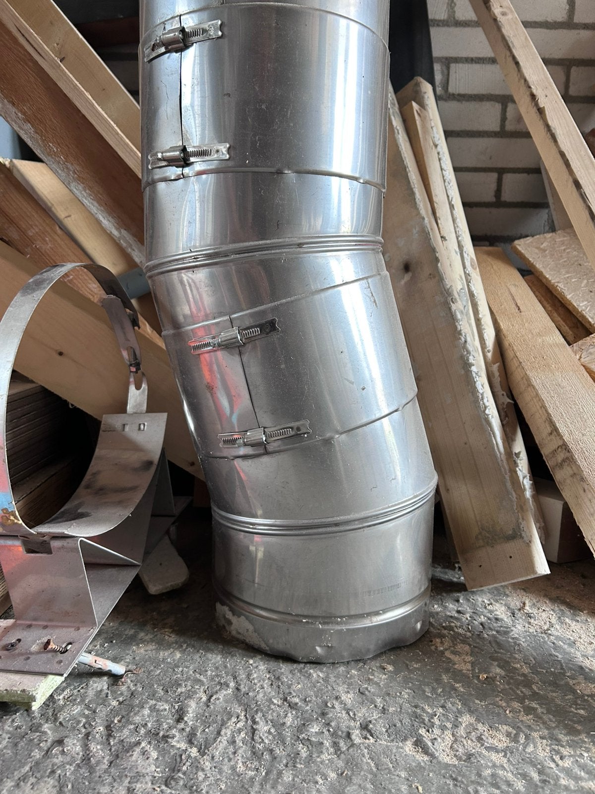 Dubbelwandige kachelpijp geisoleerd, schoorsteenpijp, Huis en Inrichting, Kachels, Ophalen, Gebruikt, Hout, Houtkachel