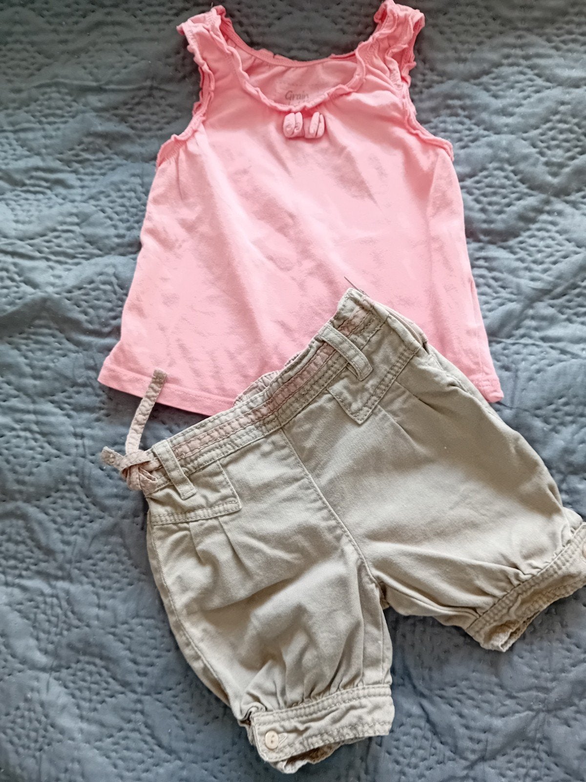 Setje: Obaibi Broekje & Grain de Blé Mouwloze Top (68), Kinderen en Baby's, Babykleding | Maat 68, Meisje, Ophalen of Verzenden