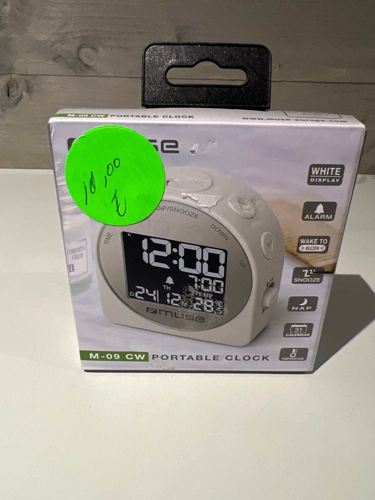 Muse M-09 CW Draagbare Klok met Alarm en Temperatuur, Witgoed en Apparatuur, Wekkers, N, N, Digitaal, Nieuw