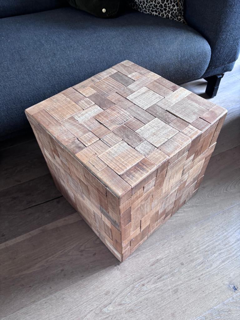 Bijzet tafel zuiver, Ophalen, 50 tot 100 cm, Rond, Zo goed als nieuw