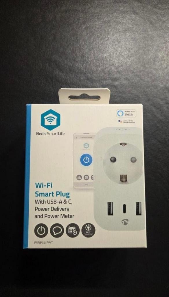 Nedis WiFi Smart Plug, Doe-het-zelf en Verbouw, Elektra en Kabels, Ophalen of Verzenden, Nieuw, Stekker