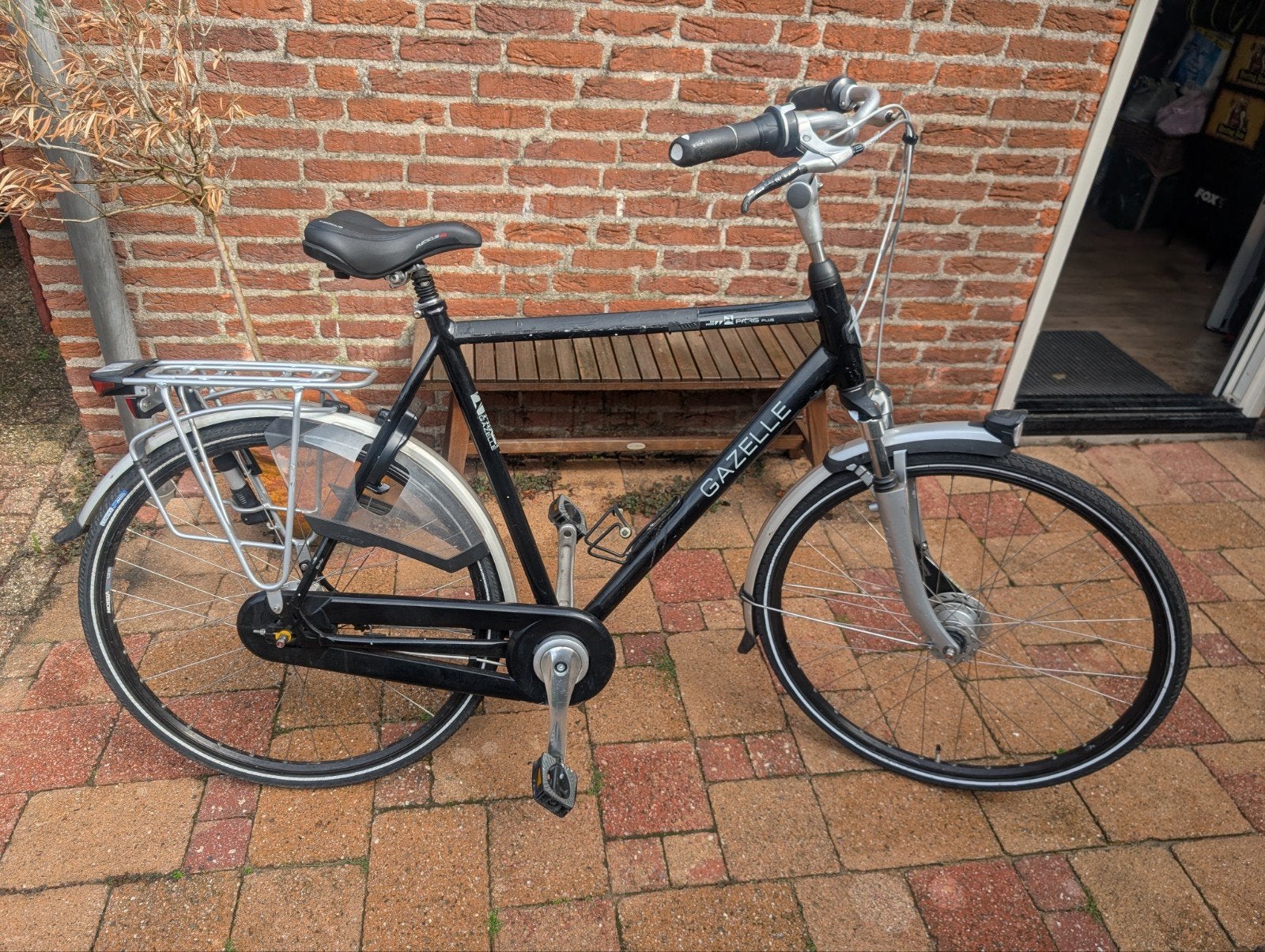 Fiets Gazelle Paris Plus heren zwart, Ophalen, Gebruikt, Versnellingen, 61 tot 65 cm