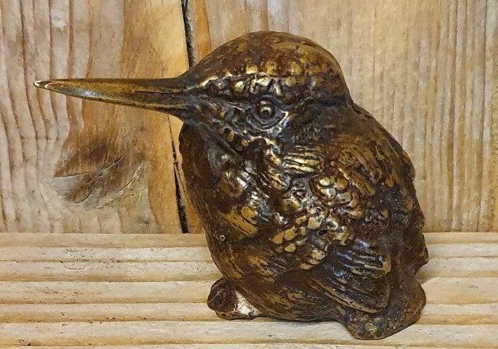 IJSVOGEL / MINI / bronzen beeld, Dierenbeeld, Nieuw, Info@huisentuindecoratiemarie.nl, Huis en tuin decoratie marie