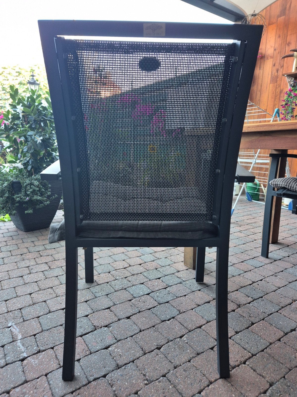 4 x aluminium tuinstoel, stapelbaar, antraciet, Ophalen, Zo goed als nieuw, Aluminium, Stapelbaar