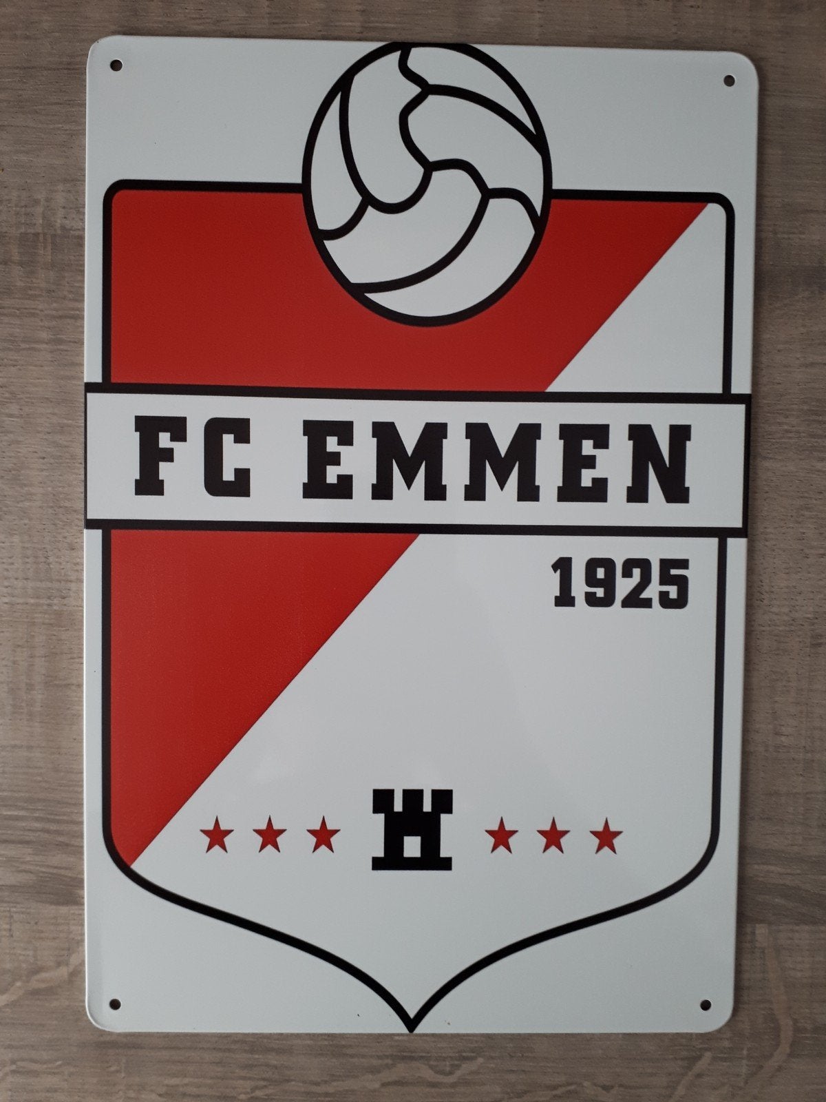Fc Emmen 20x30 cm Metalen Reclamebord, Ophalen of Verzenden, Nieuw