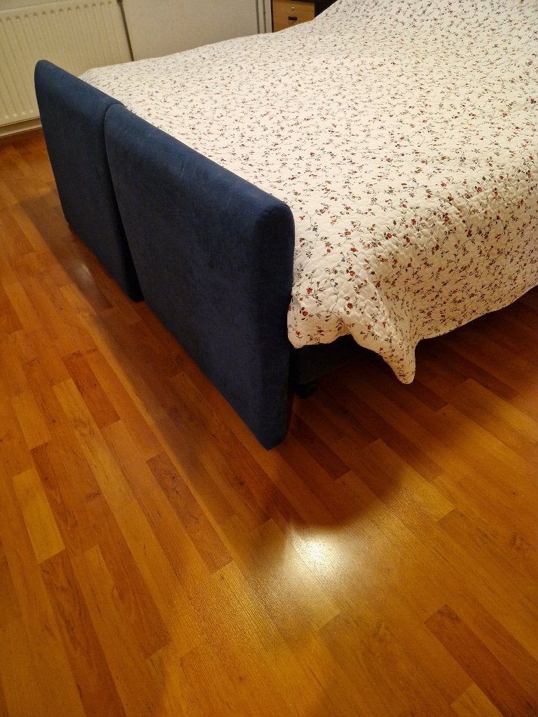 2 pers electrisch bed, Huis en Inrichting, Slaapkamer | Bedden, Gebruikt, Tweepersoons, 180 cm, 200 cm, Overige materialen, Blauw