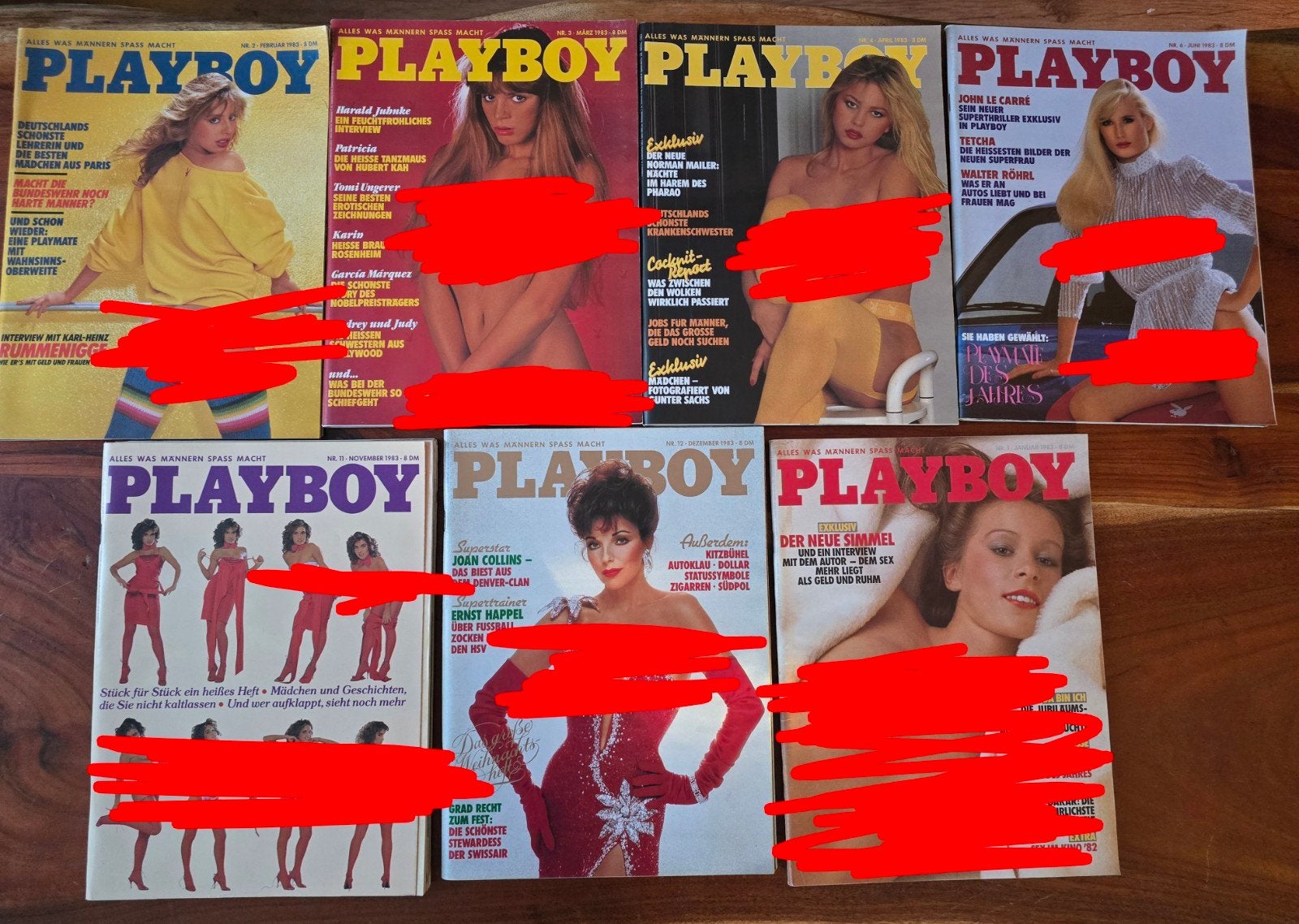 Duitse Playboy 1983 – 7 originele nummers –, Ophalen of Verzenden, 1980 tot heden, Buitenland, Tijdschrift
