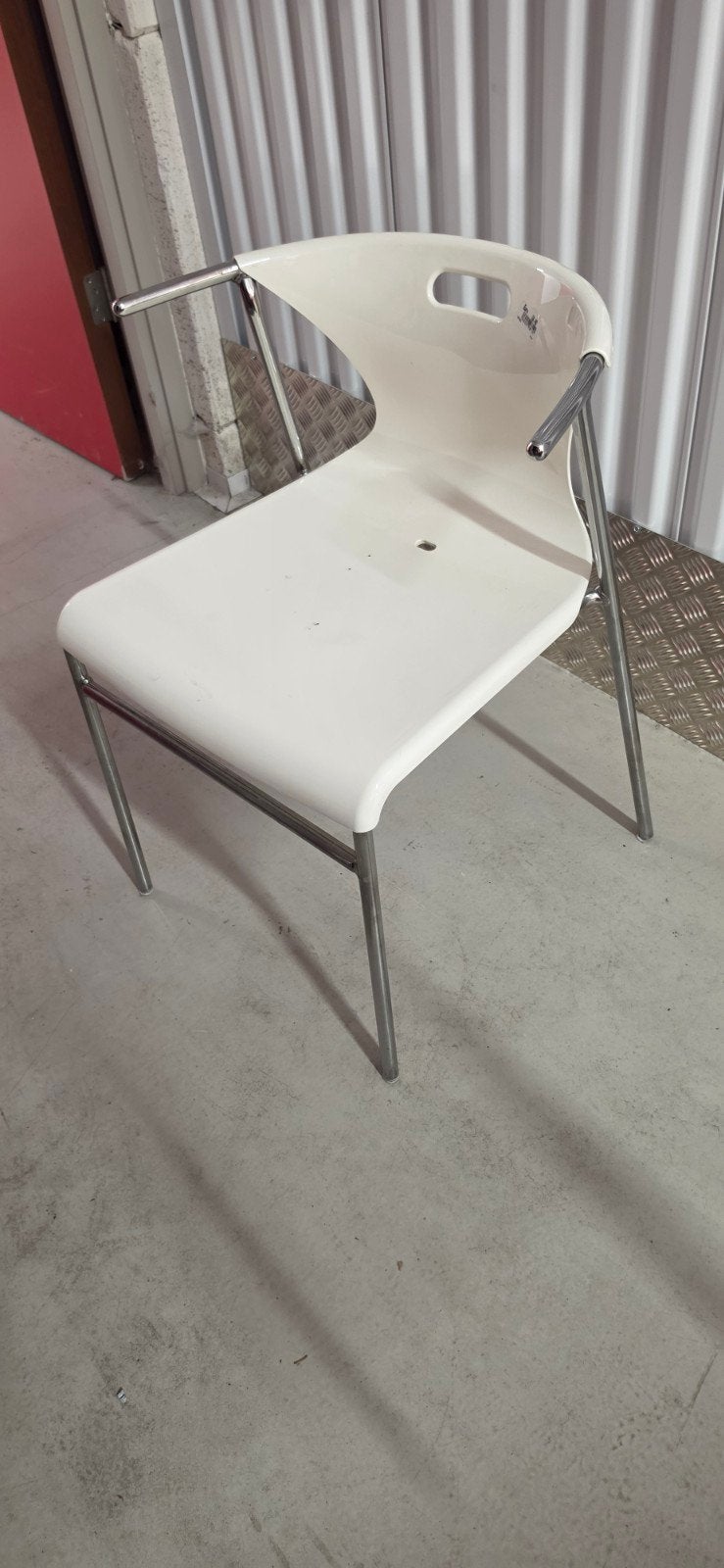 IKEA Elmer stoel - Wit met metalen frame, Ophalen, Gebruikt, Wit, Metaal