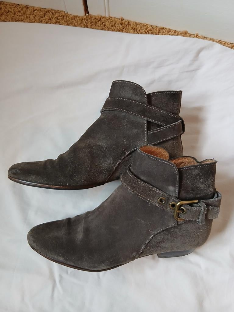 Bruin beige enkellaarsjes maat 39,5, Ophalen of Verzenden, Gedragen, Bruin, Lage of Enkellaarzen