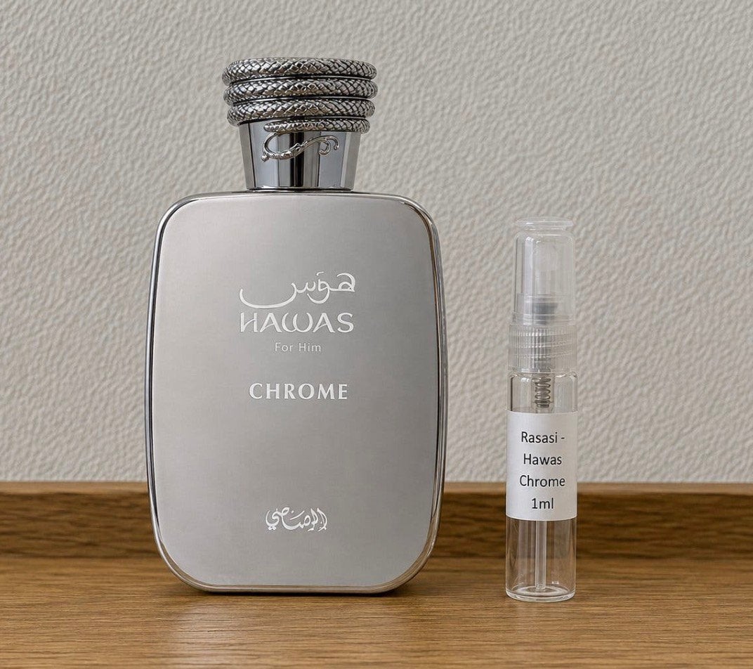Rasasi - Hawas Chrome 1ml samples, Ophalen of Verzenden, Zo goed als nieuw
