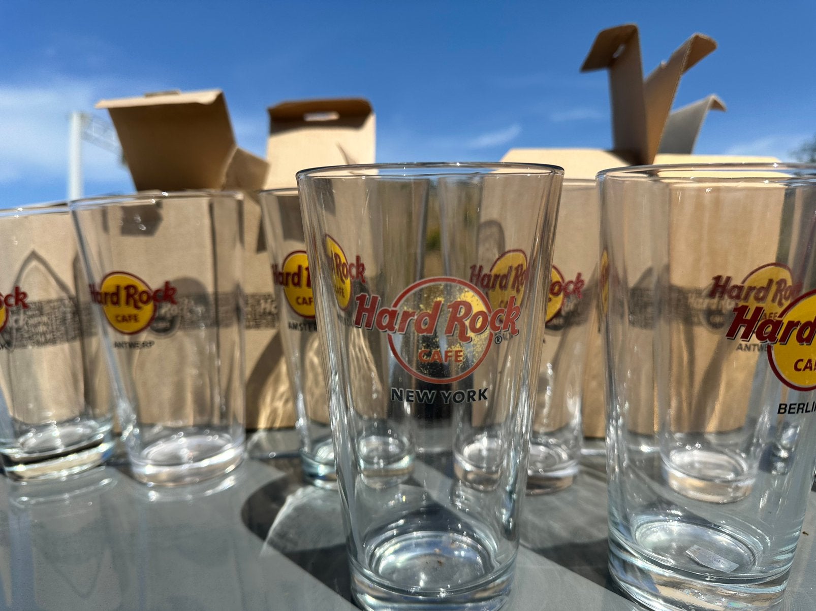 8 grote Hardrock Café glazen, Verzamelen, Ophalen of Verzenden, Nieuw