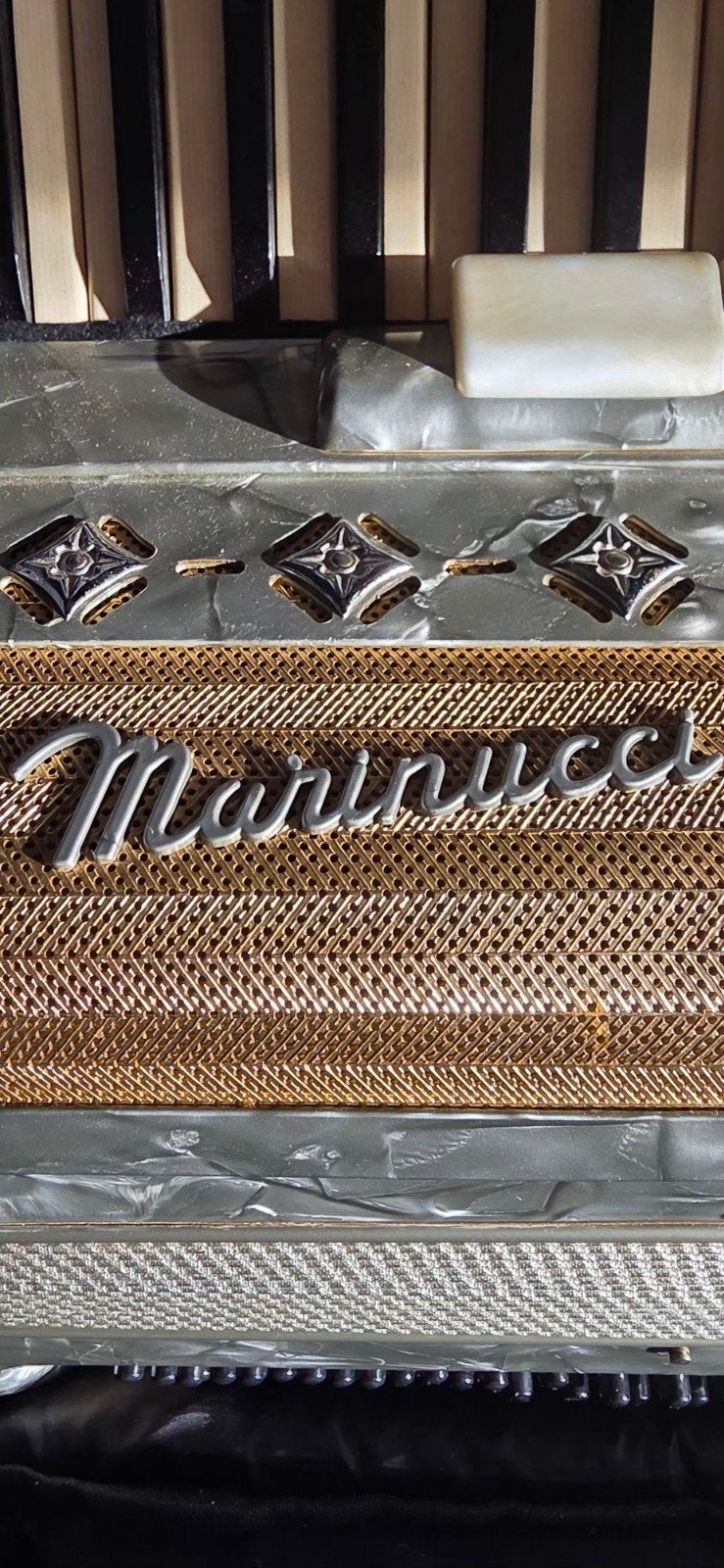 Nette en goed onderhouden Marinucci accordeon, Gebruikt, Overige formaten, Met koffer, Marinucci