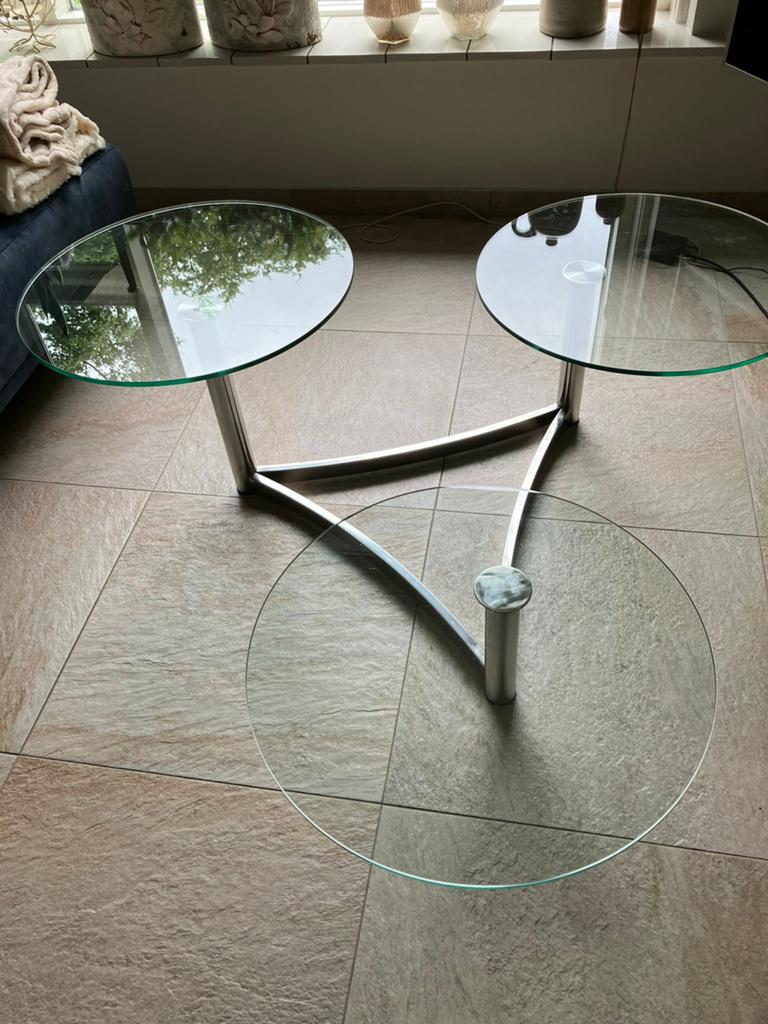 Salontafel glas, Ophalen, Gebruikt, 50 tot 100 cm, 50 tot 100 cm