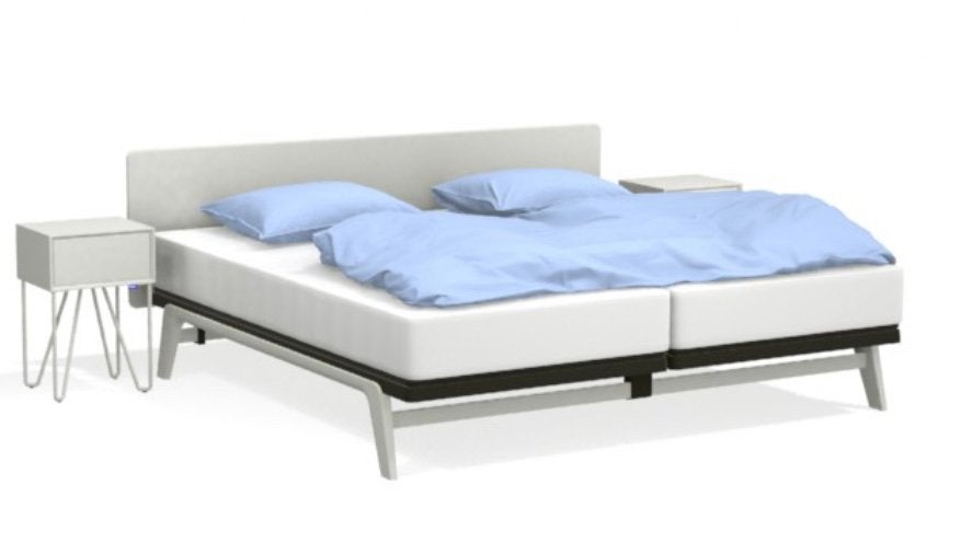 Showroom Auping Original 200x200 White 2M Elektrisch Etc., Verstelbaar, Verzenden, Wit, Tweepersoons