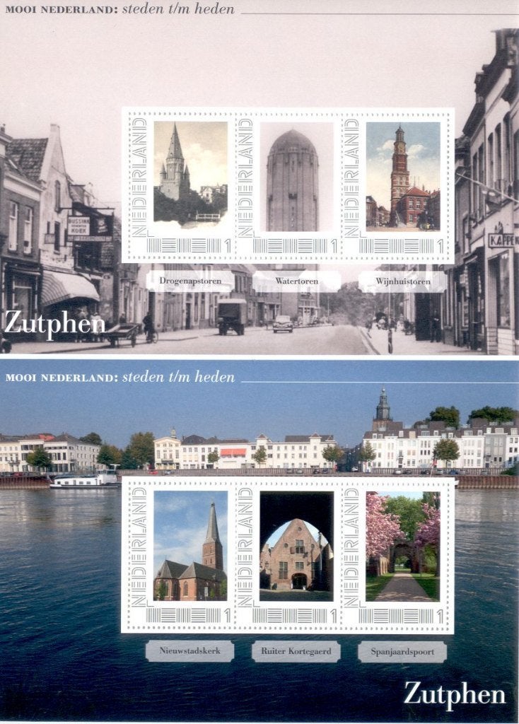 2 vellen mooi nederland heden - verleden - zutphen, Postzegels en Munten, Postzegels | Nederland, Ophalen of Verzenden, Na 1940