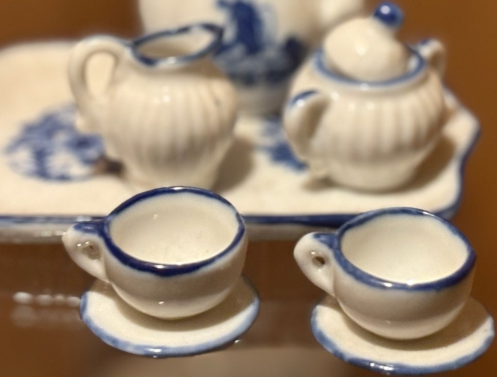 Michelotti Delfts Blauw Miniatuur Theeservies mini serviesje, Ophalen of Verzenden