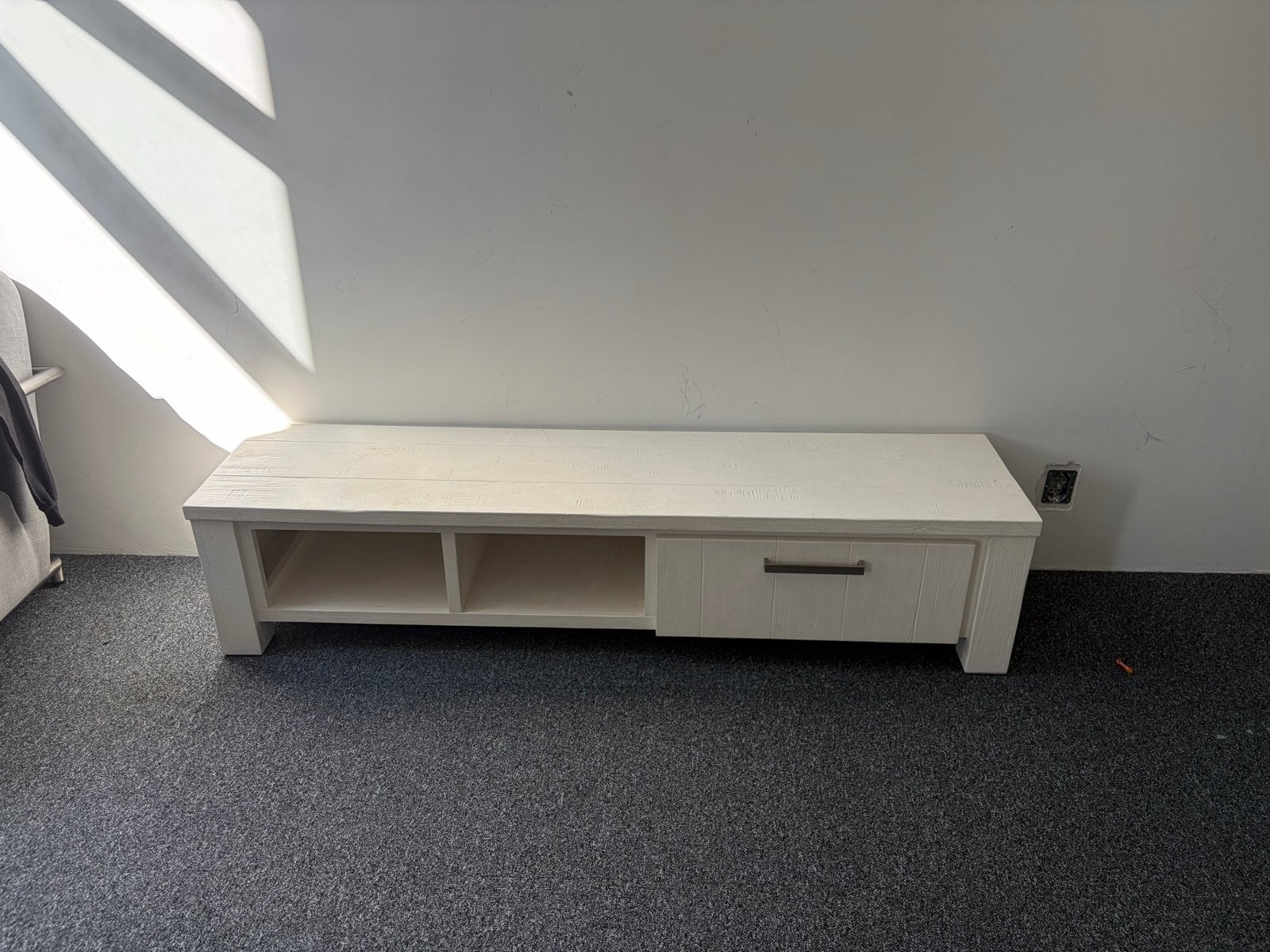 Xooon Salontafel en TV-meubel Set - Wit Hout, Huis en Inrichting, Kasten | Televisiemeubels, Ophalen, Gebruikt, 150 tot 200 cm