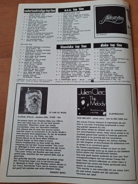 Veronica Top 40 1976 Julien Clerc Pussycat Alquin, Verzenden, Gebruikt, Boek, Tijdschrift of Artikel