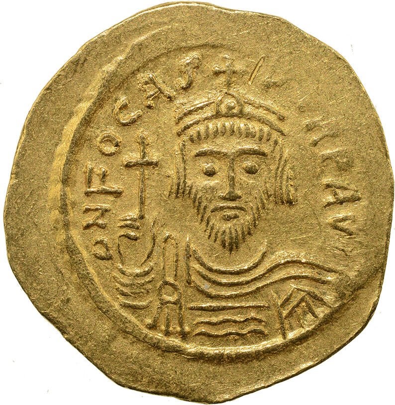 Gouden Solidus Phocas 602-610, Postzegels en Munten, Ophalen of Verzenden, Overige landen, Goud