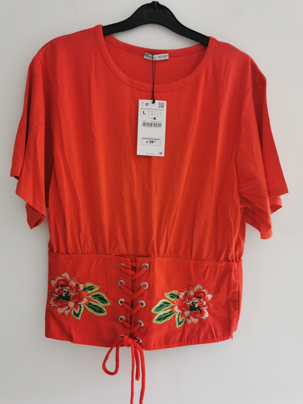 ZARA top met geborduurde korset mt. M, Maat 38/40 (M), Verzenden, Zara, Nieuw