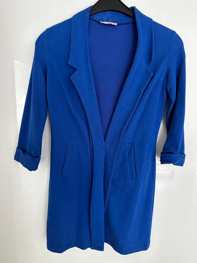 Dames blazer lang blauw, Kleding | Dames, Blauw, Ophalen of Verzenden, Jasje, Maat 36 (S)