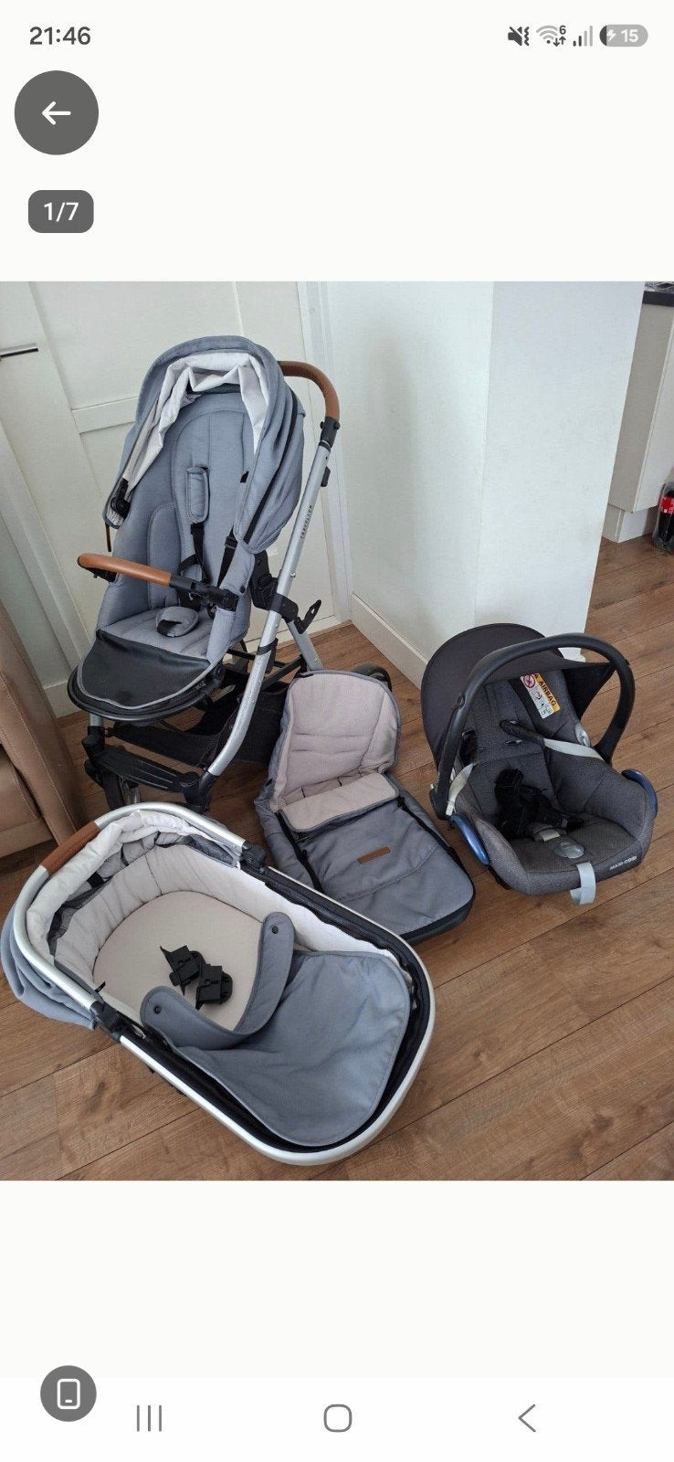 Mutsy traveller Combiwagen met Maxi-Cosi en accessoires, Ophalen, Gebruikt, Met autostoeltje, Combiwagen