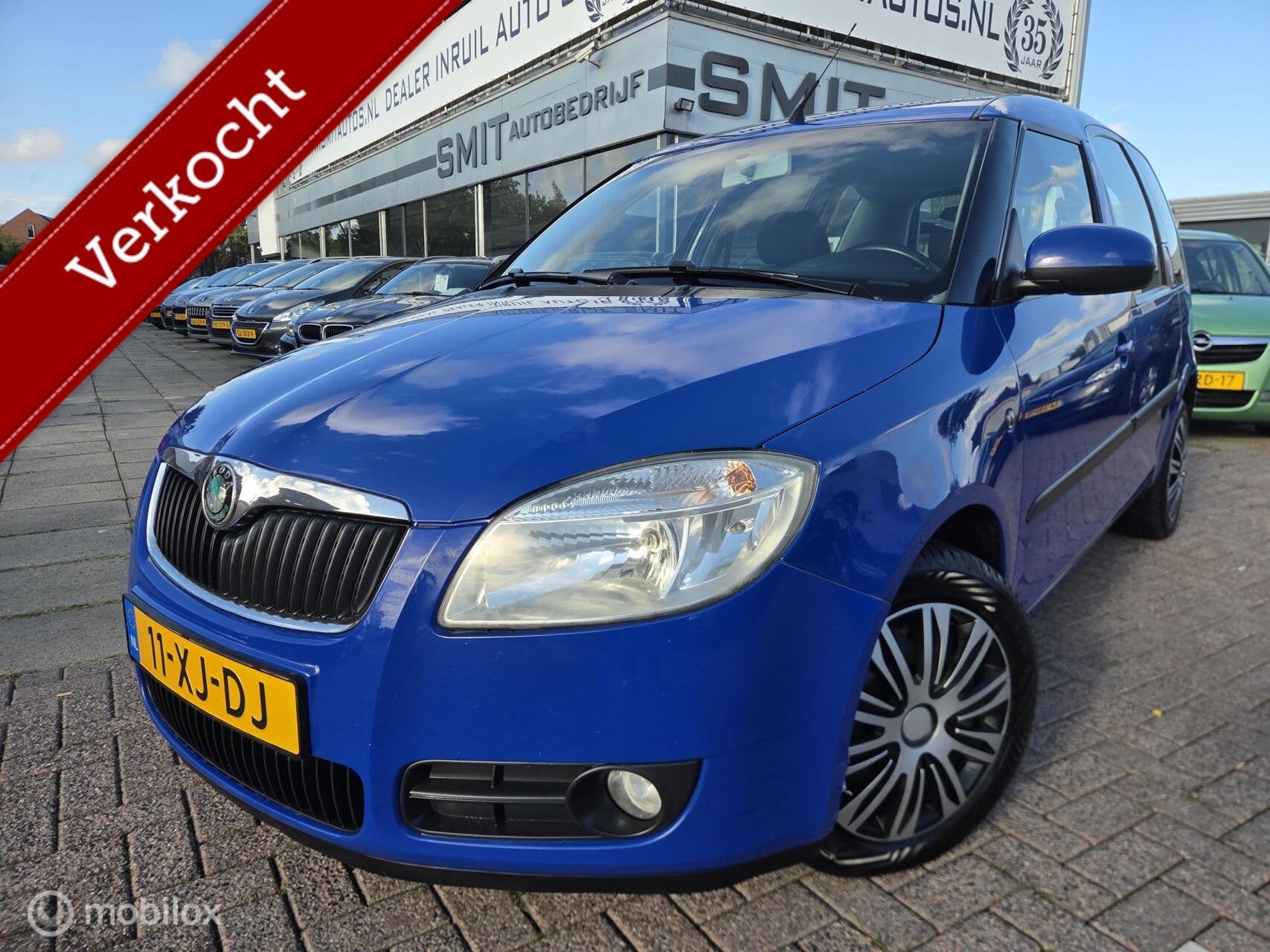 Skoda Roomster 1.6-16V Style AUT/AC/CC/Dealer ond., Auto's, Gebruikt, Zwart, 4 cilinders, Blauw