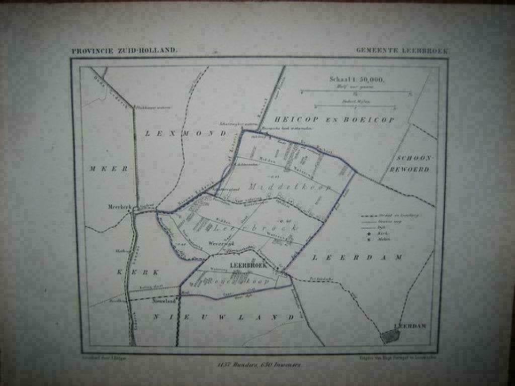 88 / Leerbroek  Litho Kuyper ZH 1867, Ophalen of Verzenden